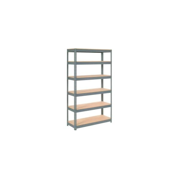 Global Equipment Extra Heavy Duty Shelving 48"W x 12"D x 60"H With 6 Shelves, Wood Deck, Gry 255445 - main
